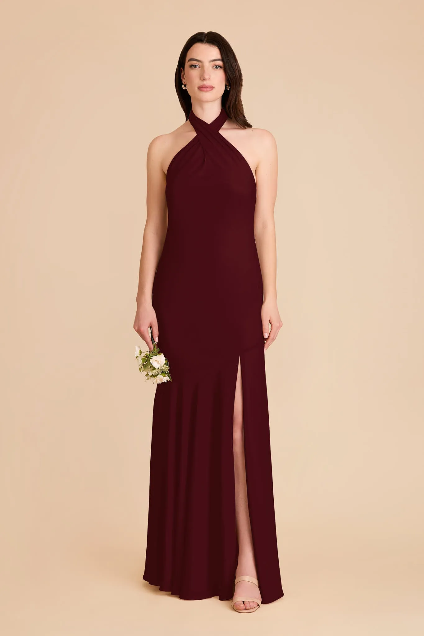 Stephanie Chiffon Dress - Cabernet sold by Birdy Grey