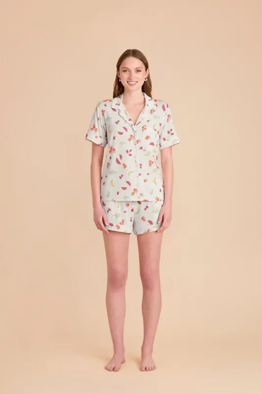 Jonny Print Pajama Set - White Tutti Fruitti sold by Birdy Grey