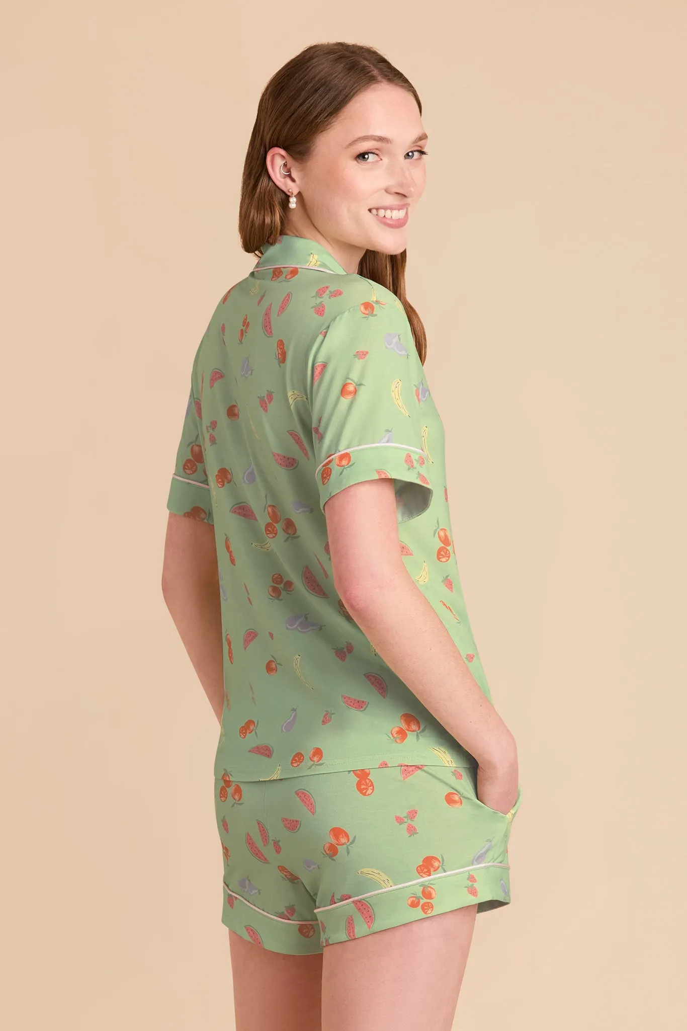 Jonny Print Pajama Set - Pale Pistachio Tutti Fruitti sold by Birdy Grey product image thumbnail 5