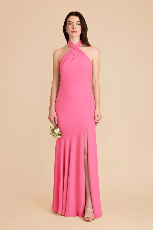 Stephanie Chiffon Dress - Bon Bon Pink sold by Birdy Grey