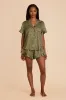 Esther Ruffled Short Sleeve Pajama Set - Bright Martini Dreamy Floral sold by Birdy Grey
