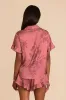 Esther Ruffled Short Sleeve Pajama Set - Wild Rose Whimsical Blooms sold by Birdy Grey