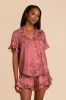 Esther Ruffled Short Sleeve Pajama Set - Wild Rose Whimsical Blooms sold by Birdy Grey