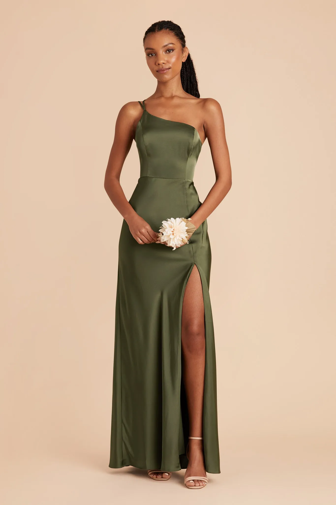Kensie Matte Satin Dress - Olive sold by Birdy Grey product image thumbnail 3