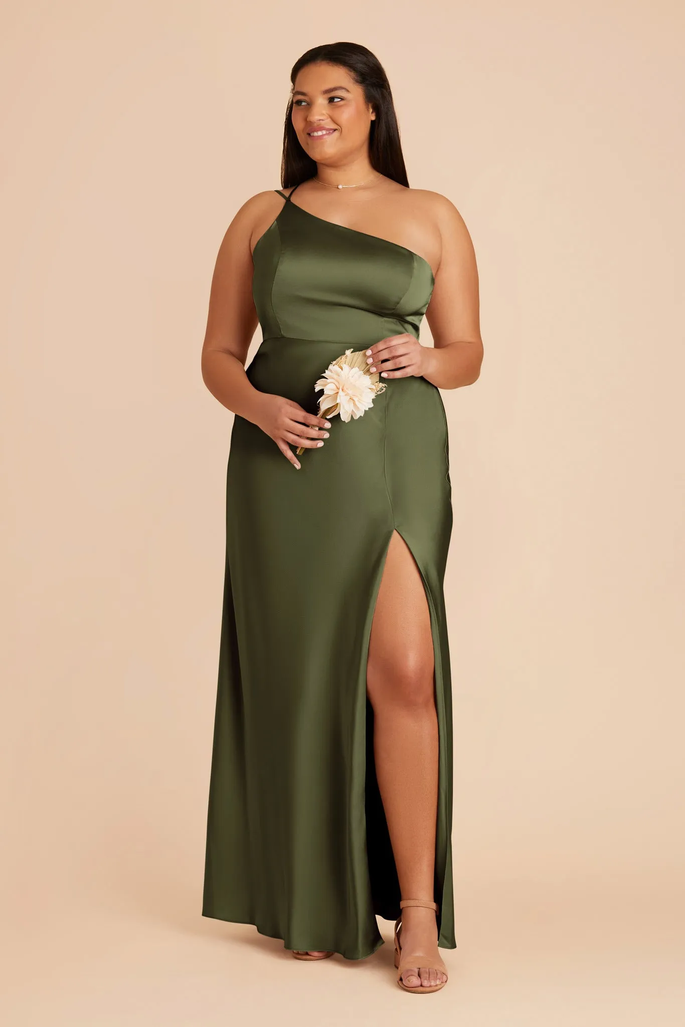 Kensie Matte Satin Dress - Olive sold by Birdy Grey product image thumbnail 2
