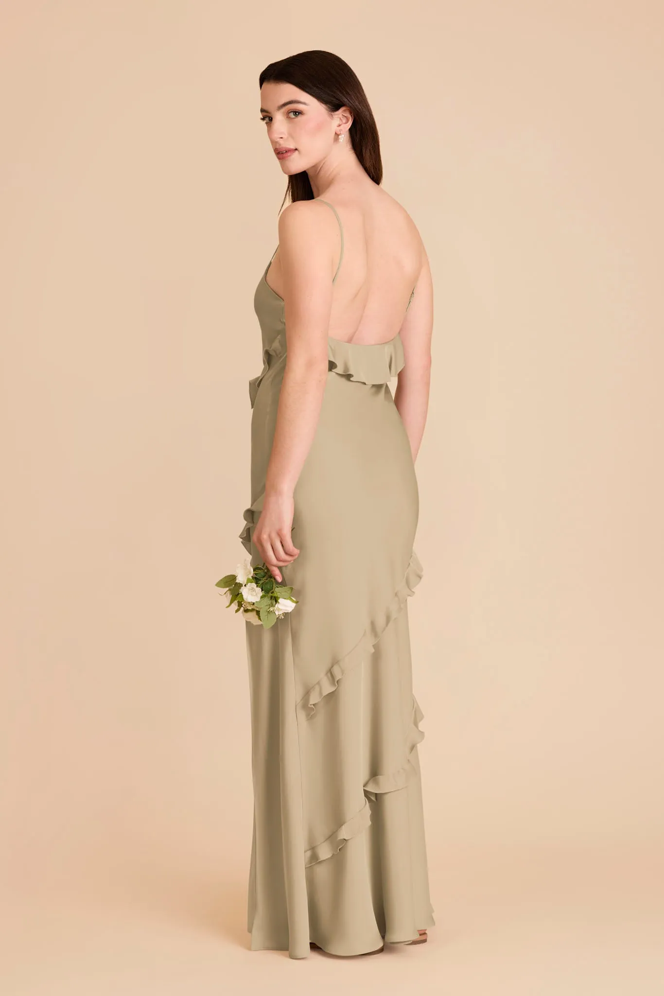 Valentina Matte Satin Dress - Moss Green sold by Birdy Grey product image thumbnail 3