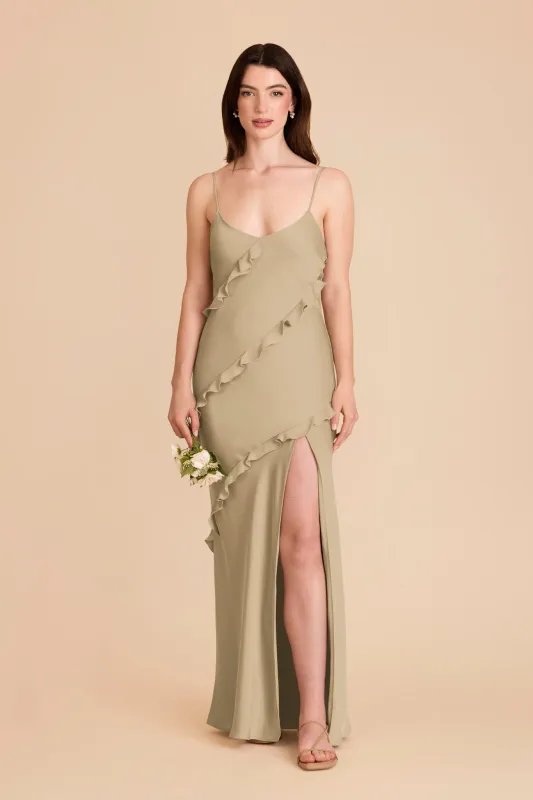 Valentina Matte Satin Dress - Moss Green sold by Birdy Grey