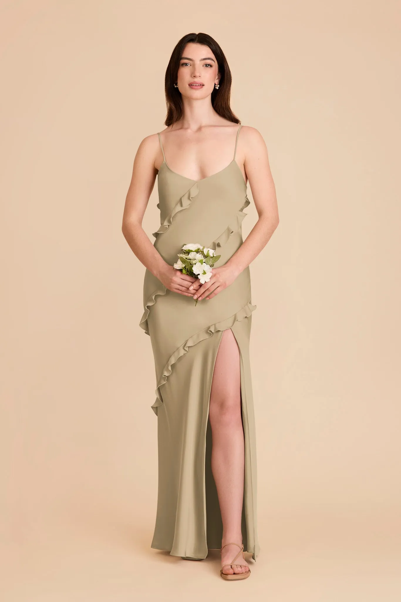 Valentina Matte Satin Dress - Moss Green sold by Birdy Grey product image thumbnail 4