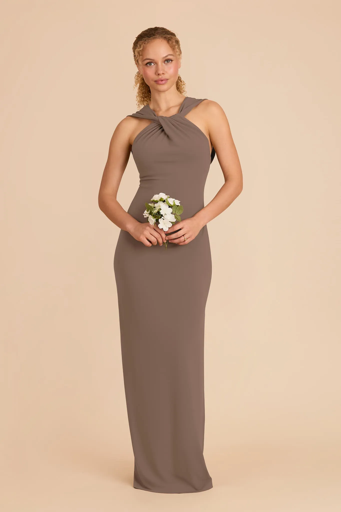 Erica Luxe Stretch Knit Dress - Mocha sold by Birdy Grey