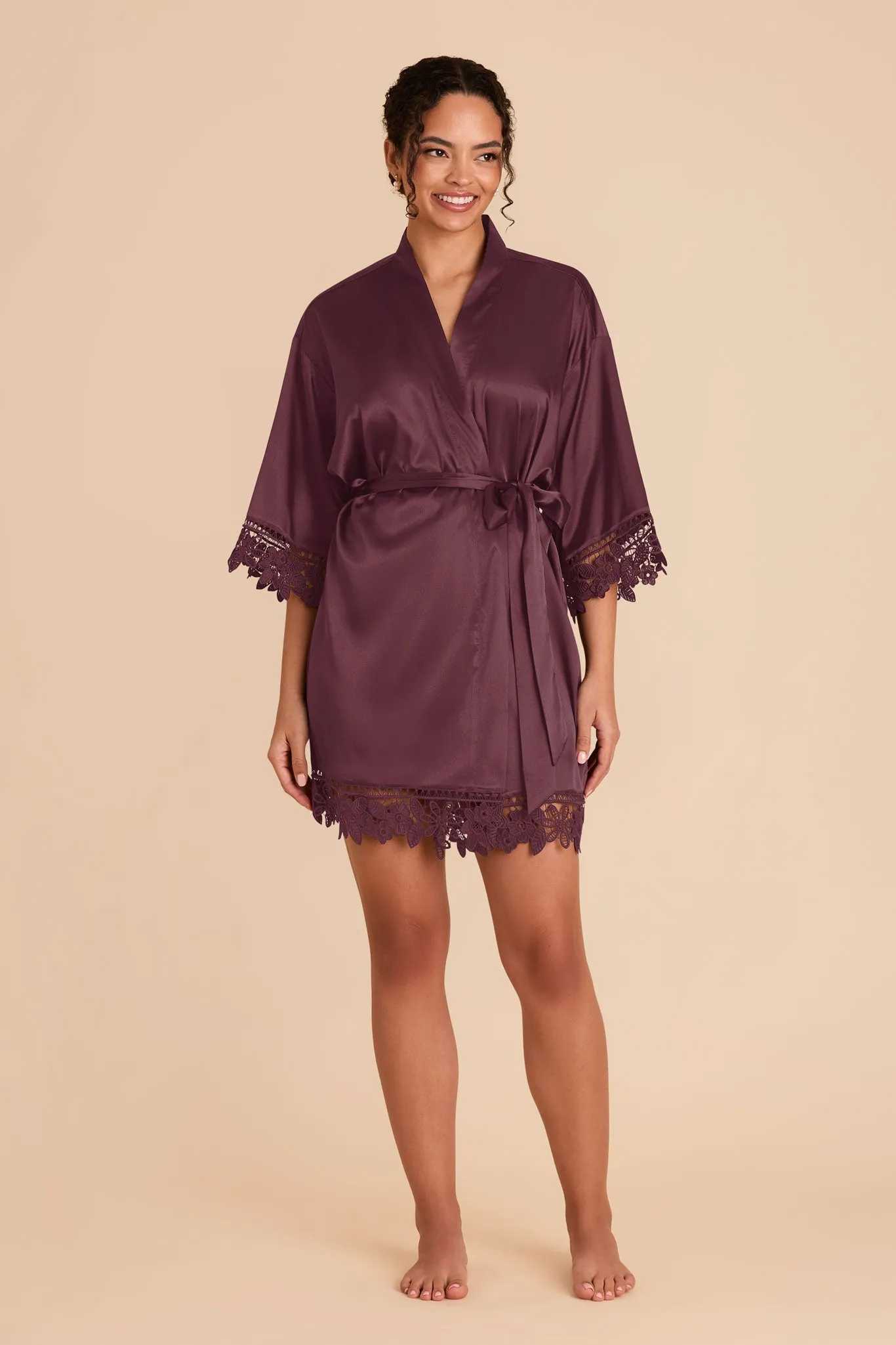Claudine Lace Robe - Cabernet sold by Birdy Grey