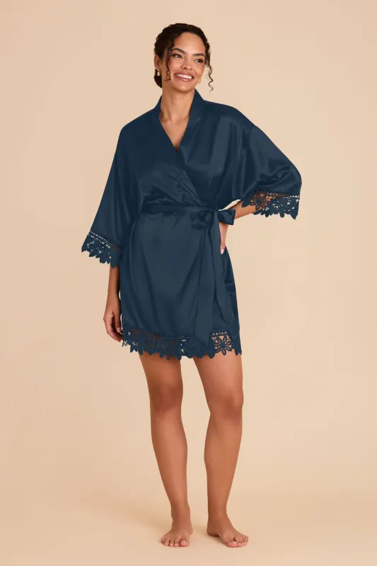 Claudine Lace Robe - Navy sold by Birdy Grey