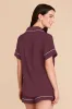 Jonny Satin Pajama Set - Cabernet sold by Birdy Grey