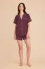 Jonny Satin Pajama Set - Cabernet sold by Birdy Grey