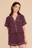 Jonny Satin Pajama Set - Cabernet sold by Birdy Grey