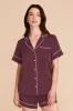 Jonny Satin Pajama Set - Cabernet sold by Birdy Grey