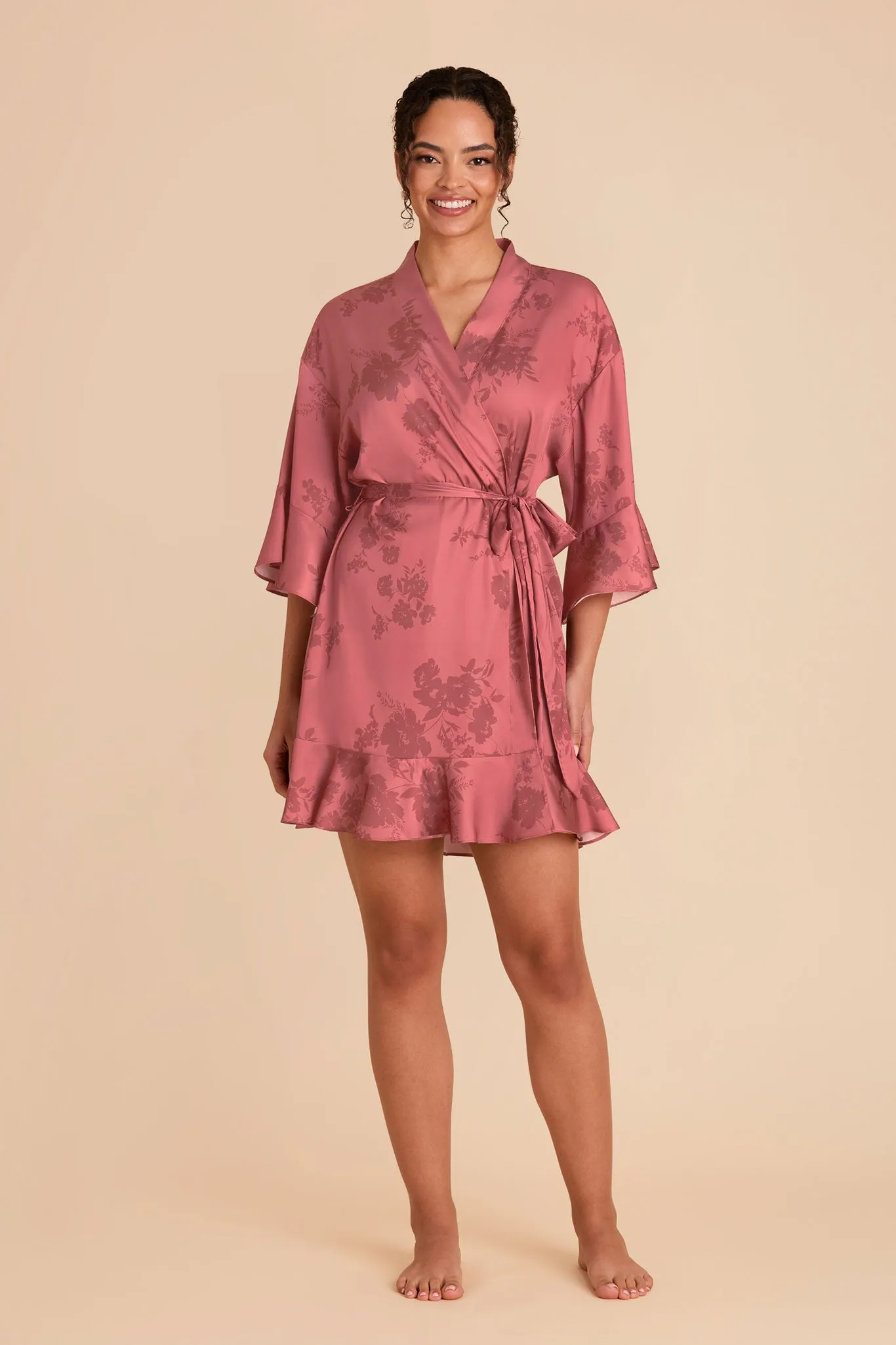 Kenny Floral Ruffle Robe - Wild Rose Whimsical Blooms sold by Birdy Grey product image thumbnail 2