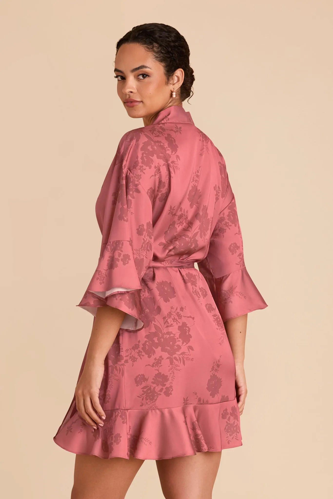 Kenny Floral Ruffle Robe - Wild Rose Whimsical Blooms sold by Birdy Grey product image thumbnail 5