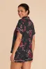 Jonny Satin Floral Pajama Set - Black Fleurs D'Amour sold by Birdy Grey