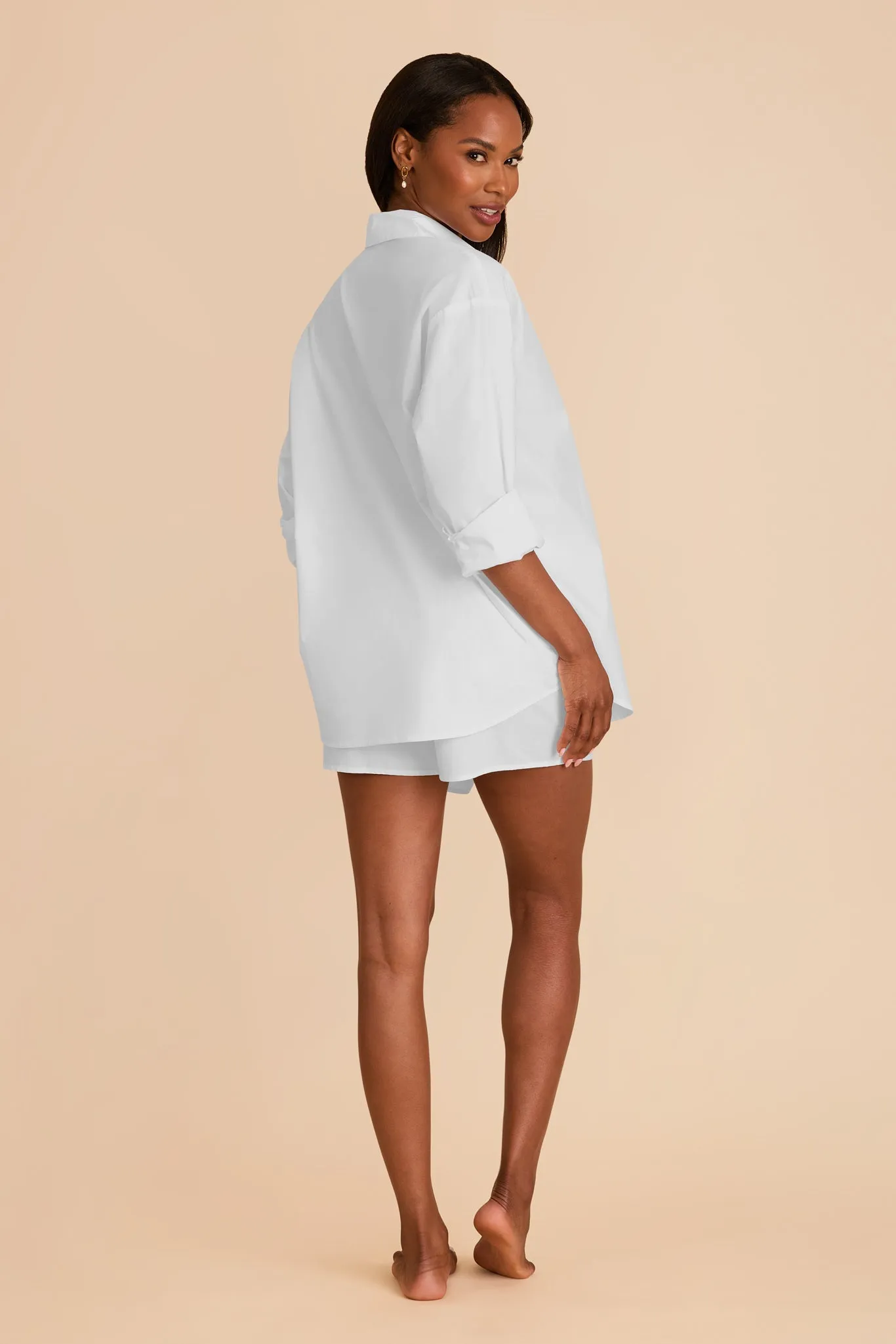 Ashtin Solid Shirt and Boxer Short Set - White sold by Birdy Grey product image thumbnail 4