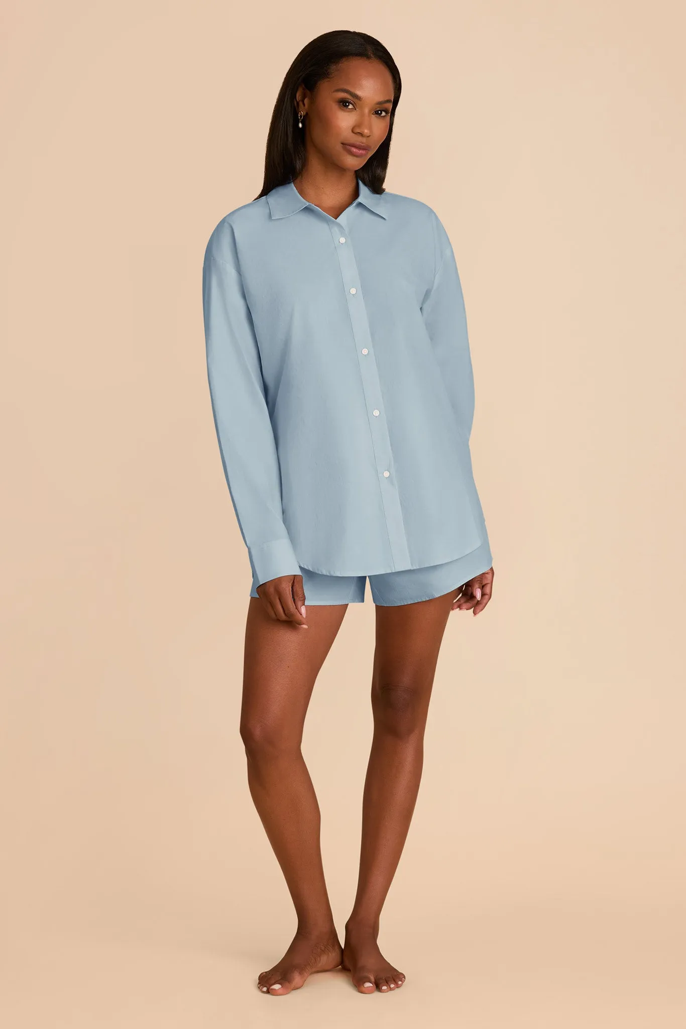 Ashtin Solid Shirt and Boxer Short Set - Light Blue sold by Birdy Grey product image thumbnail 4