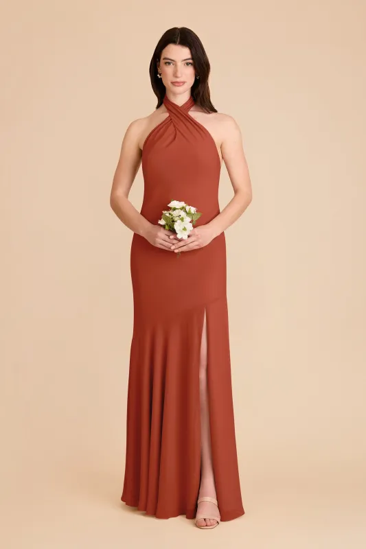 Stephanie Chiffon Dress - Auburn sold by Birdy Grey
