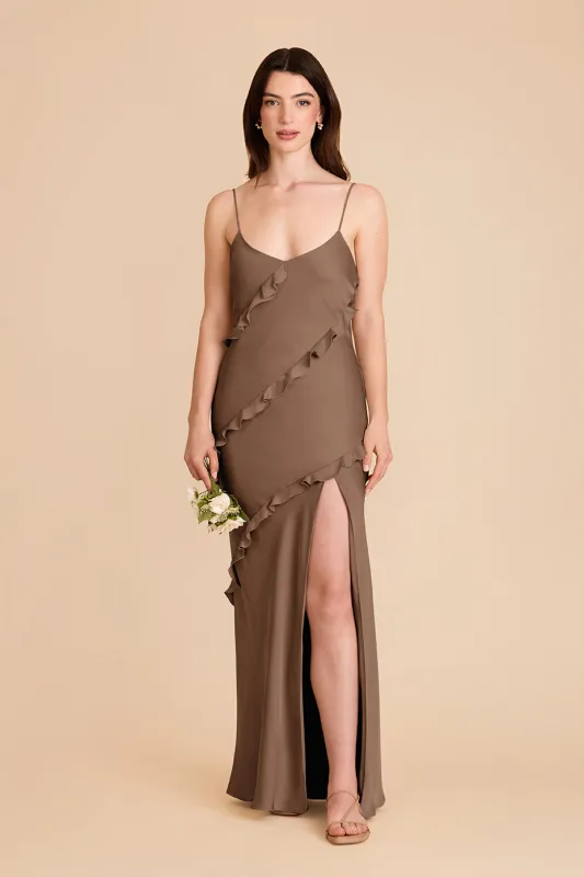 Valentina Matte Satin Dress - Mocha sold by Birdy Grey