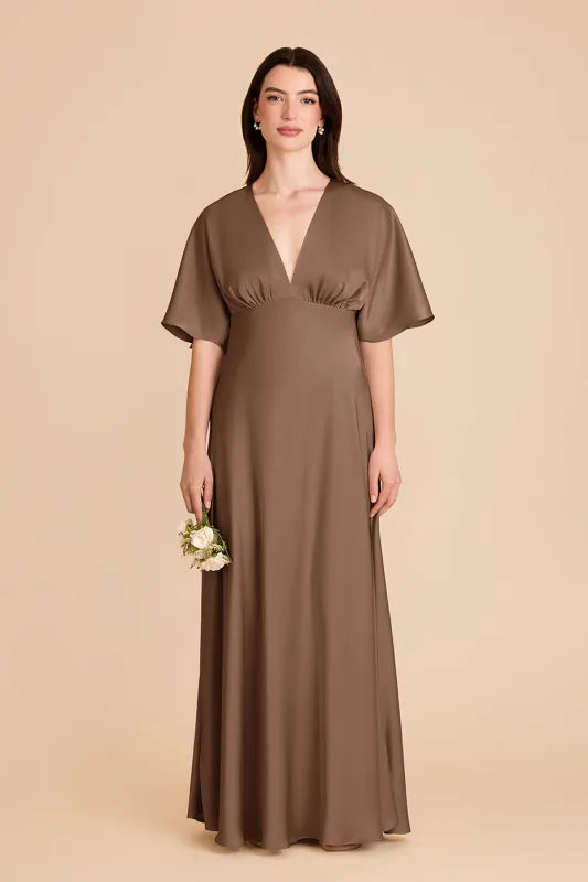 Shyla Matte Satin Dress - Mocha sold by Birdy Grey