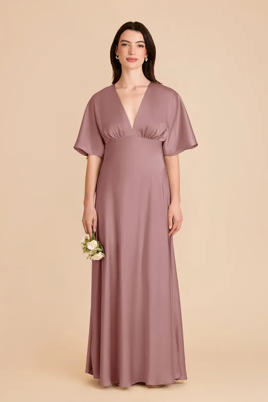 Shyla Matte Satin Dress - Dark Mauve sold by Birdy Grey