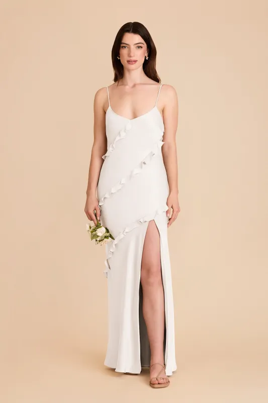 Valentina Matte Satin Dress - White sold by Birdy Grey