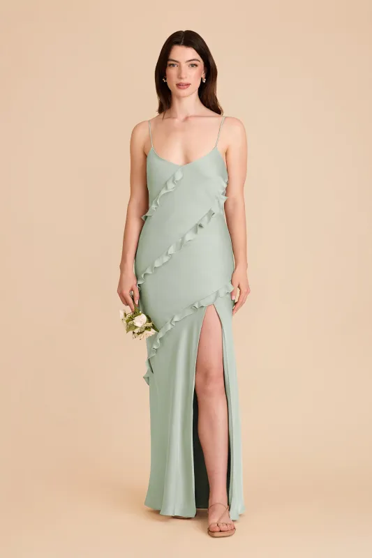 Valentina Matte Satin Dress - Sage sold by Birdy Grey