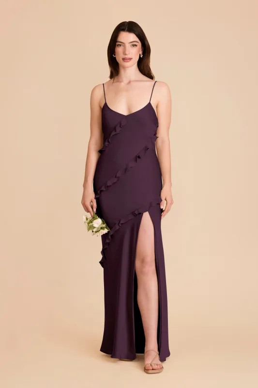 Valentina Matte Satin Dress - Plum sold by Birdy Grey