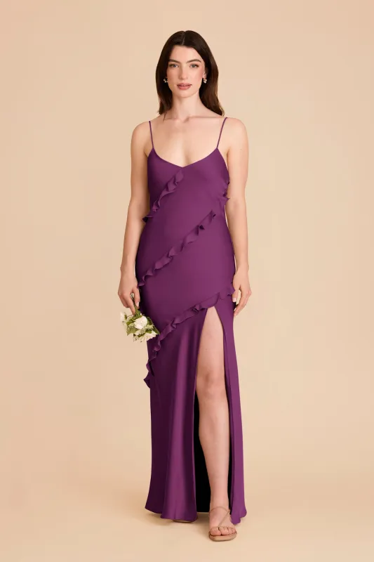 Valentina Matte Satin Dress - Fig sold by Birdy Grey