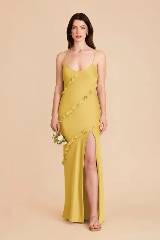 Valentina Matte Satin Dress - Sunflower Yellow sold by Birdy Grey