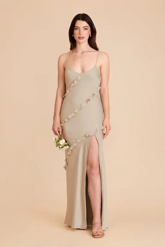Valentina Matte Satin Dress - Neutral Champagne sold by Birdy Grey
