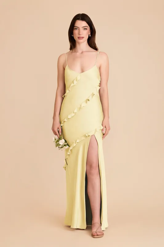 Valentina Matte Satin Dress - Lemon Sorbet sold by Birdy Grey