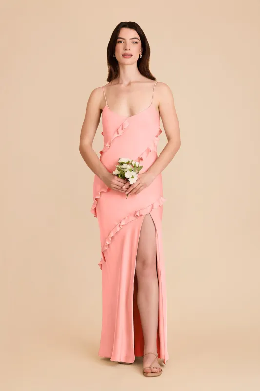 Valentina Matte Satin Dress - Coral Pink sold by Birdy Grey