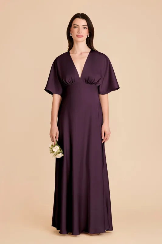 Shyla Matte Satin Dress - Plum sold by Birdy Grey