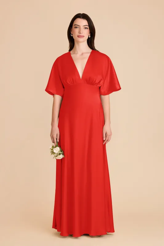 Shyla Matte Satin Dress - Lipstick Red sold by Birdy Grey
