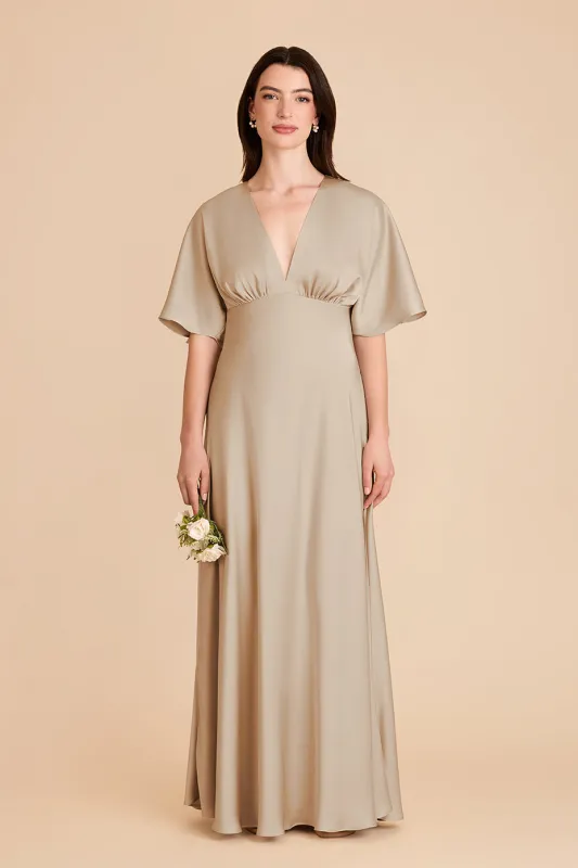 Shyla Matte Satin Dress - Neutral Champagne sold by Birdy Grey