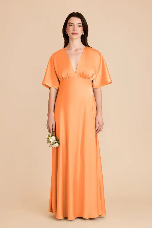 Shyla Matte Satin Dress - Apricot sold by Birdy Grey