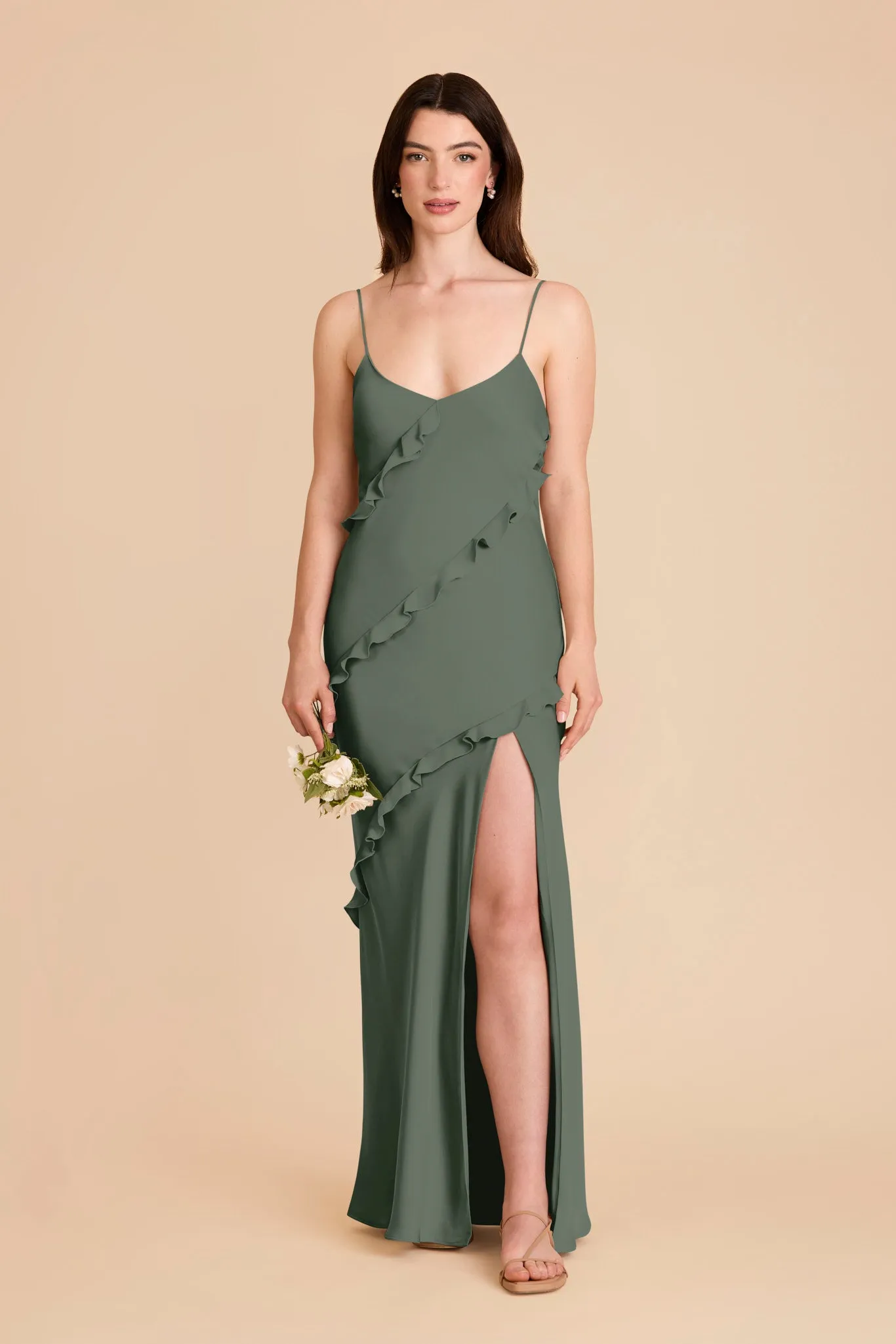 Valentina Matte Satin Dress - Eucalyptus sold by Birdy Grey