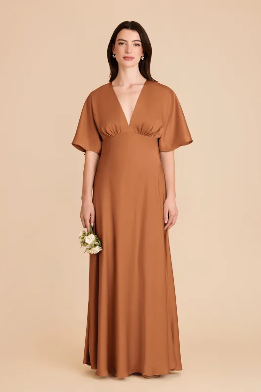 Shyla Matte Satin Dress - Rust sold by Birdy Grey