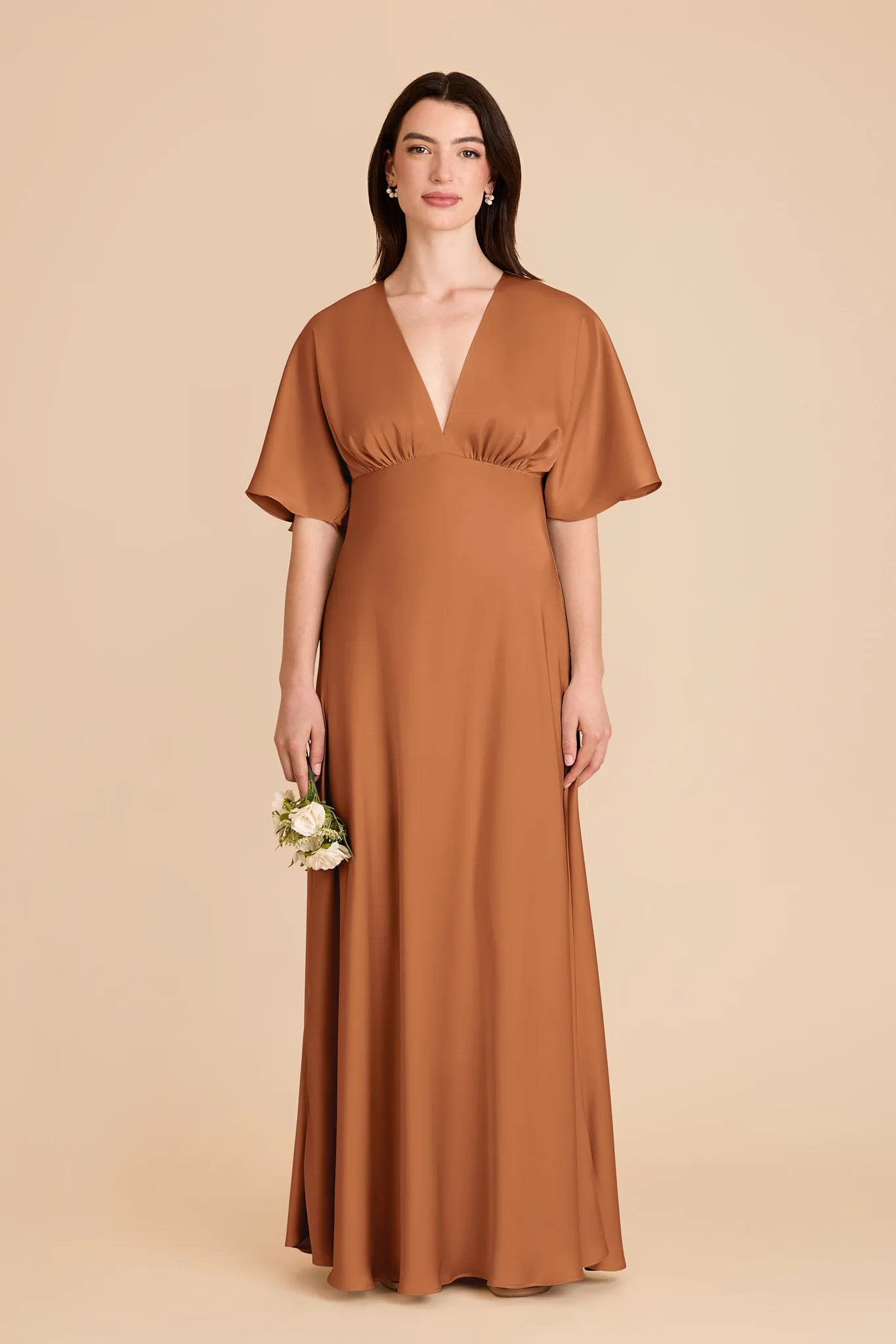Shyla Matte Satin Dress - Rust sold by Birdy Grey
