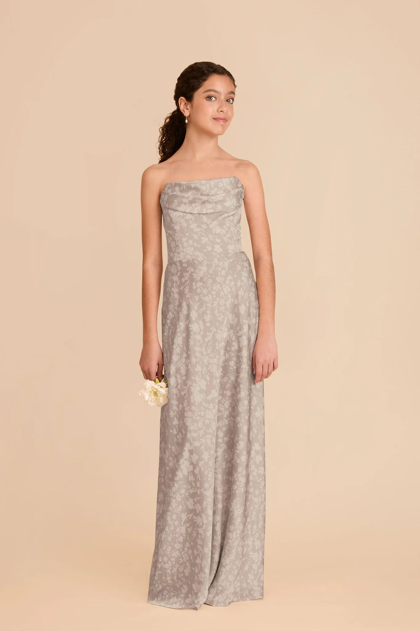 Mimi Junior Matte Satin Dress - Almond Dreamy Floral sold by Birdy Grey product image thumbnail 3