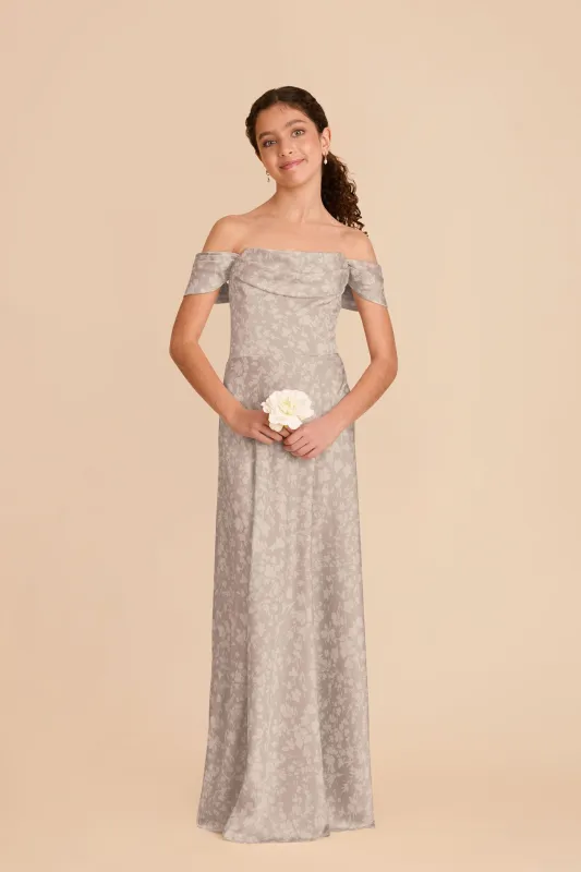 Mimi Junior Matte Satin Dress - Almond Dreamy Floral sold by Birdy Grey