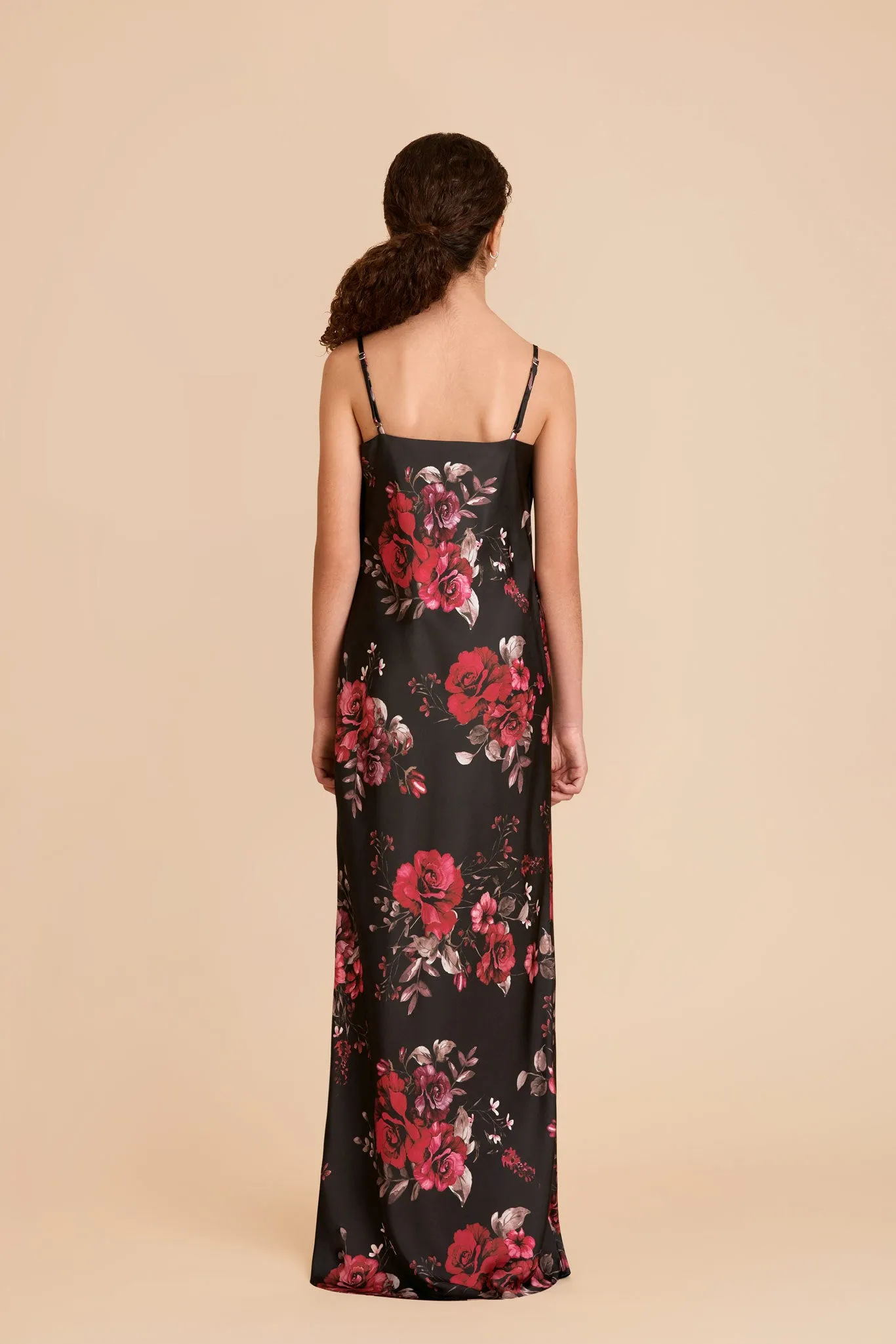 Elisa Junior Matte Satin Dress - Black Fleurs D'Amour sold by Birdy Grey product image thumbnail 4