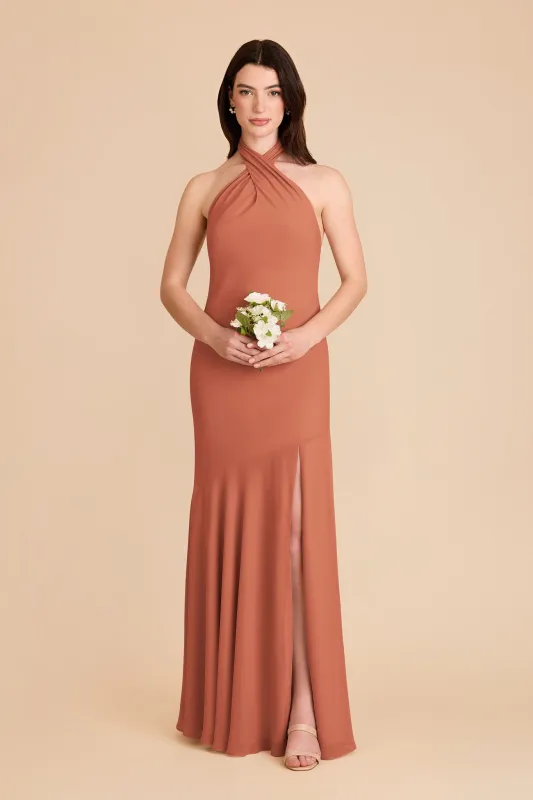 Stephanie Chiffon Dress - Terracotta sold by Birdy Grey