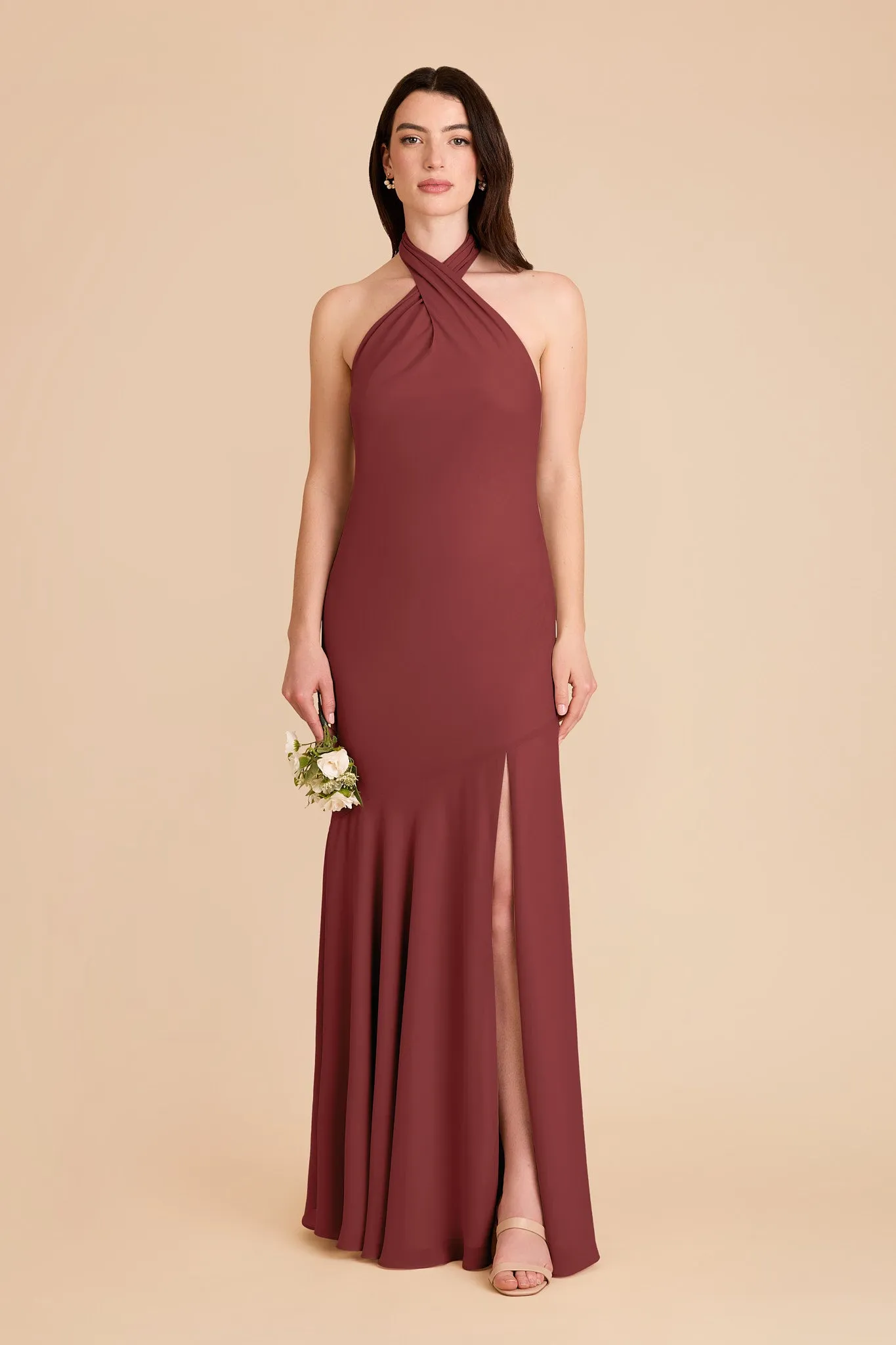 Stephanie Chiffon Dress - Rosewood sold by Birdy Grey