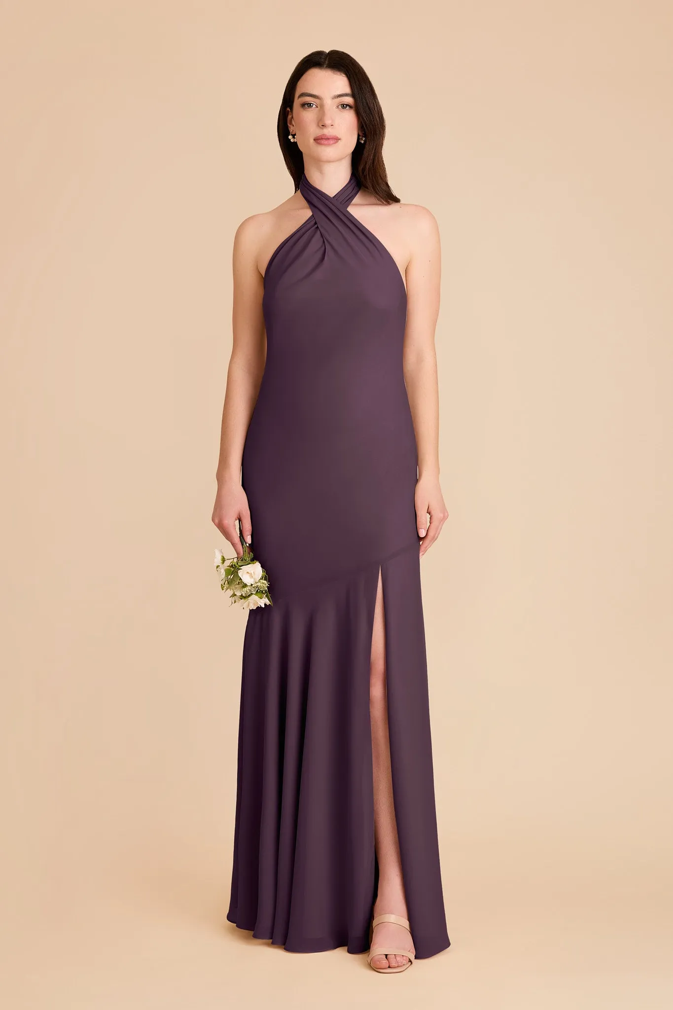 Stephanie Chiffon Dress - Plum sold by Birdy Grey