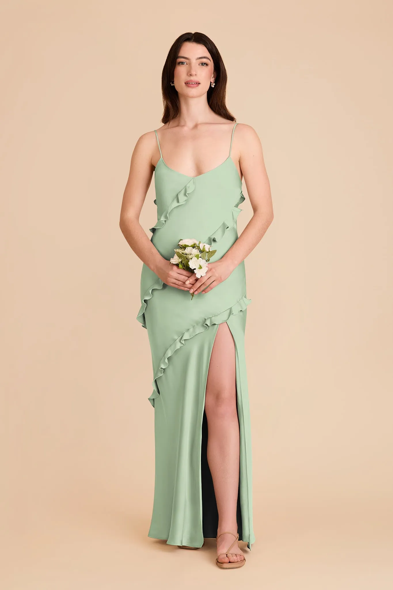 Valentina Matte Satin Dress - Pistachio sold by Birdy Grey product image thumbnail 3